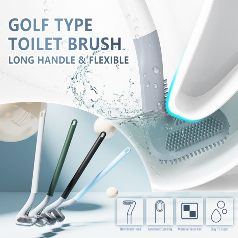 Escova para higienização de toaletes e lavanderias.