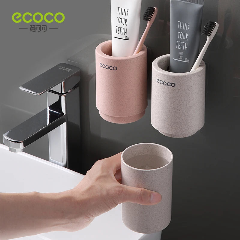 Suporte para escova e acessórios de banheiro com copo magnético ECOCO